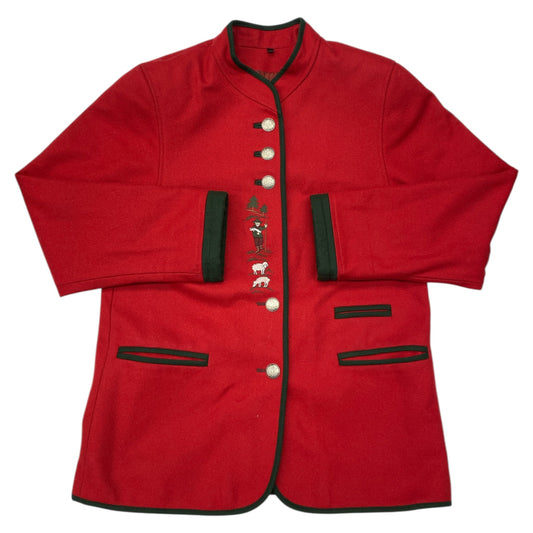 Coat Designer By In Green & Red, Size:S