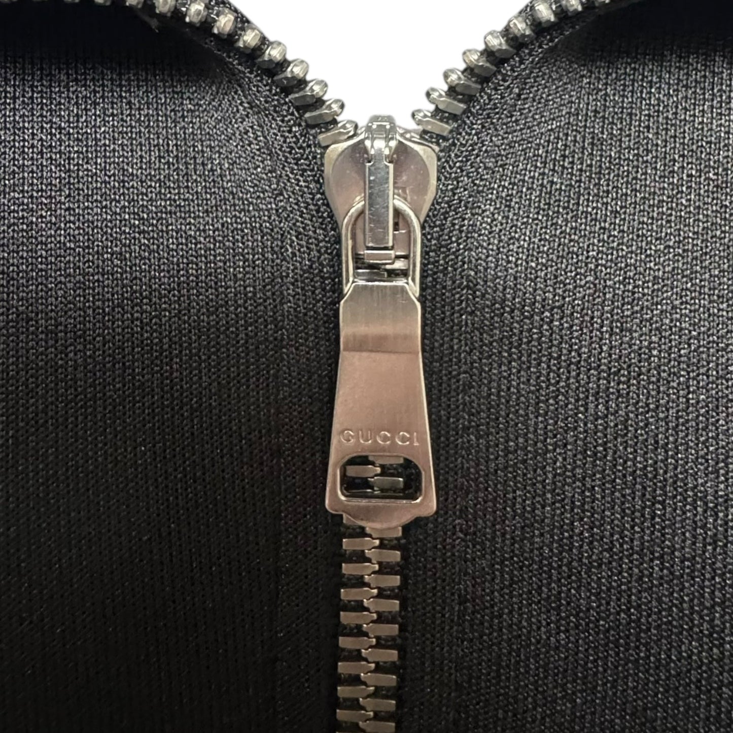 Web Trim Technical Jersey Track Jacket Luxury Designer By Gucci In Black & Cream, Size: S MEN’S