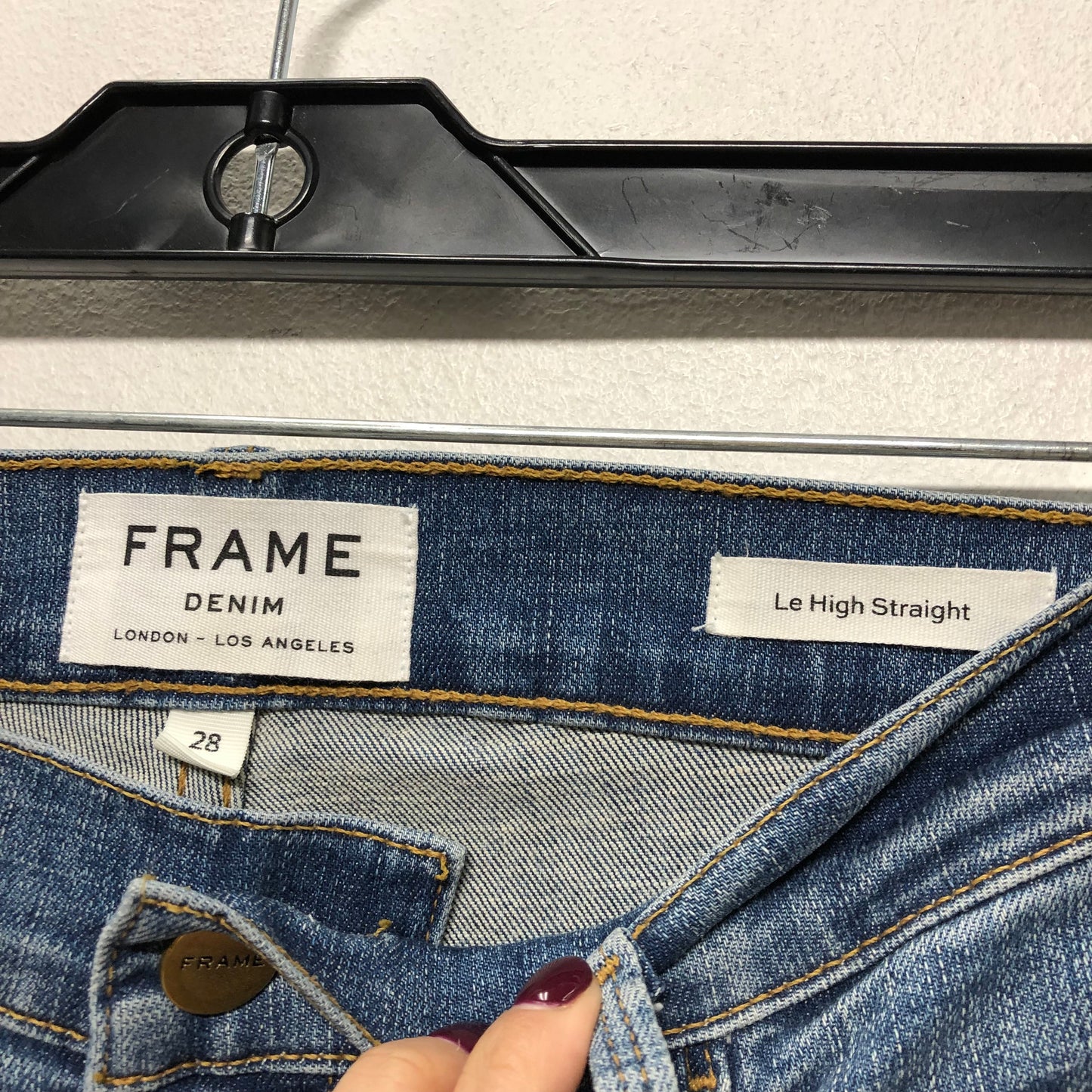 Jeans Skinny By Frame In Blue, Size:28