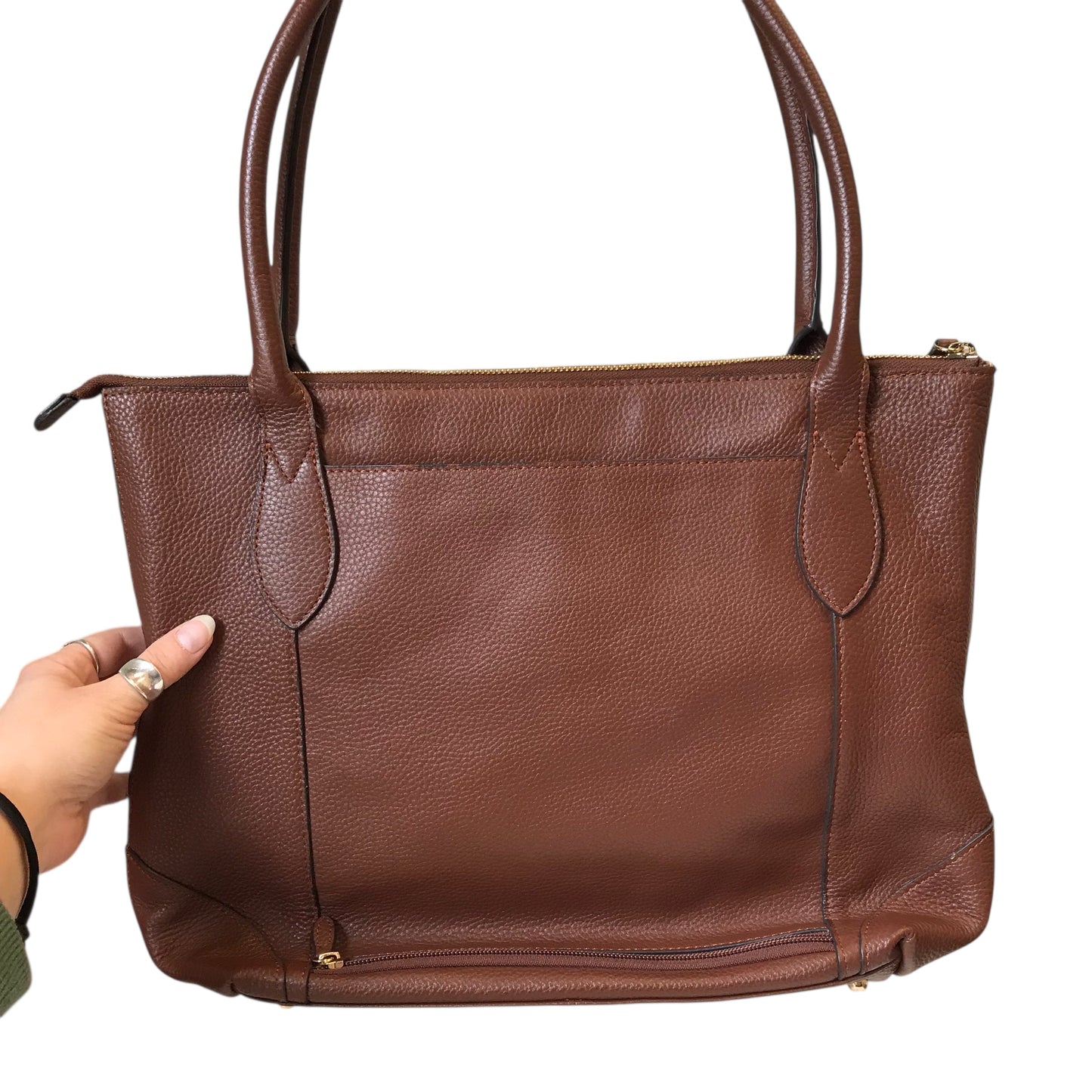 Handbag Leather By Lodis In Brown, Size:Large