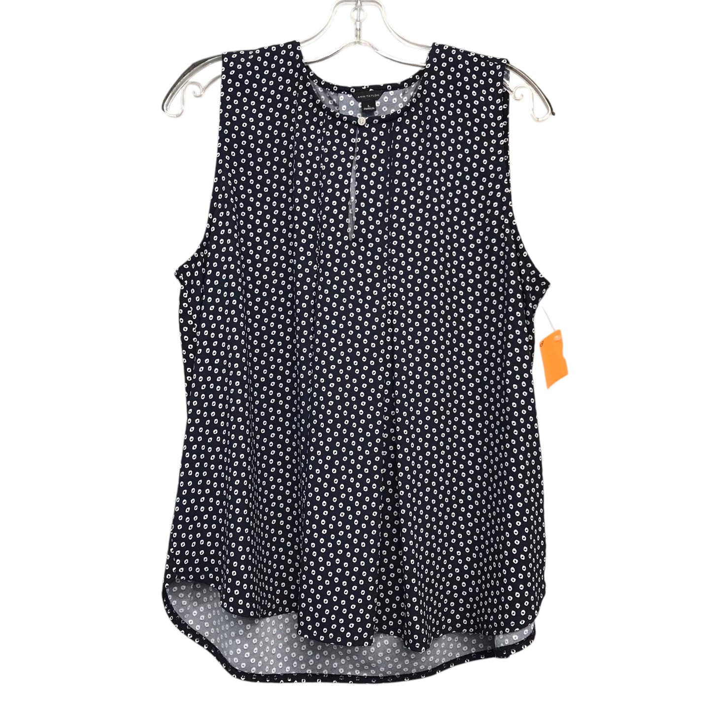 Top Sleeveless By Ann Taylor In Navy, Size:L