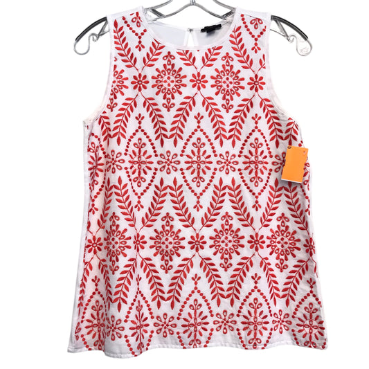 Top Sleeveless By Ann Taylor In Red & White, Size:Xsp