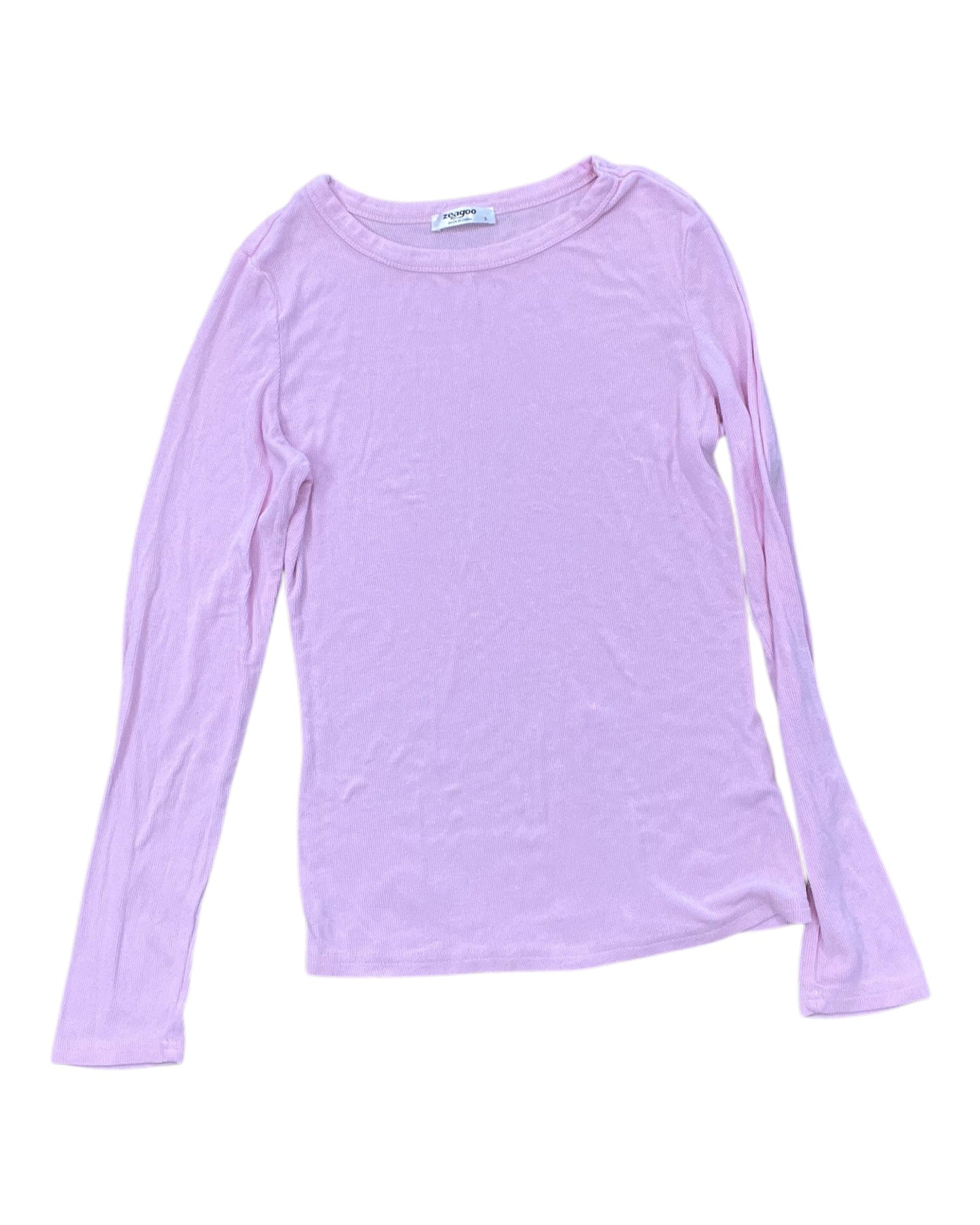 Top Ls Basic By Zeagoo In Pink, Size:S