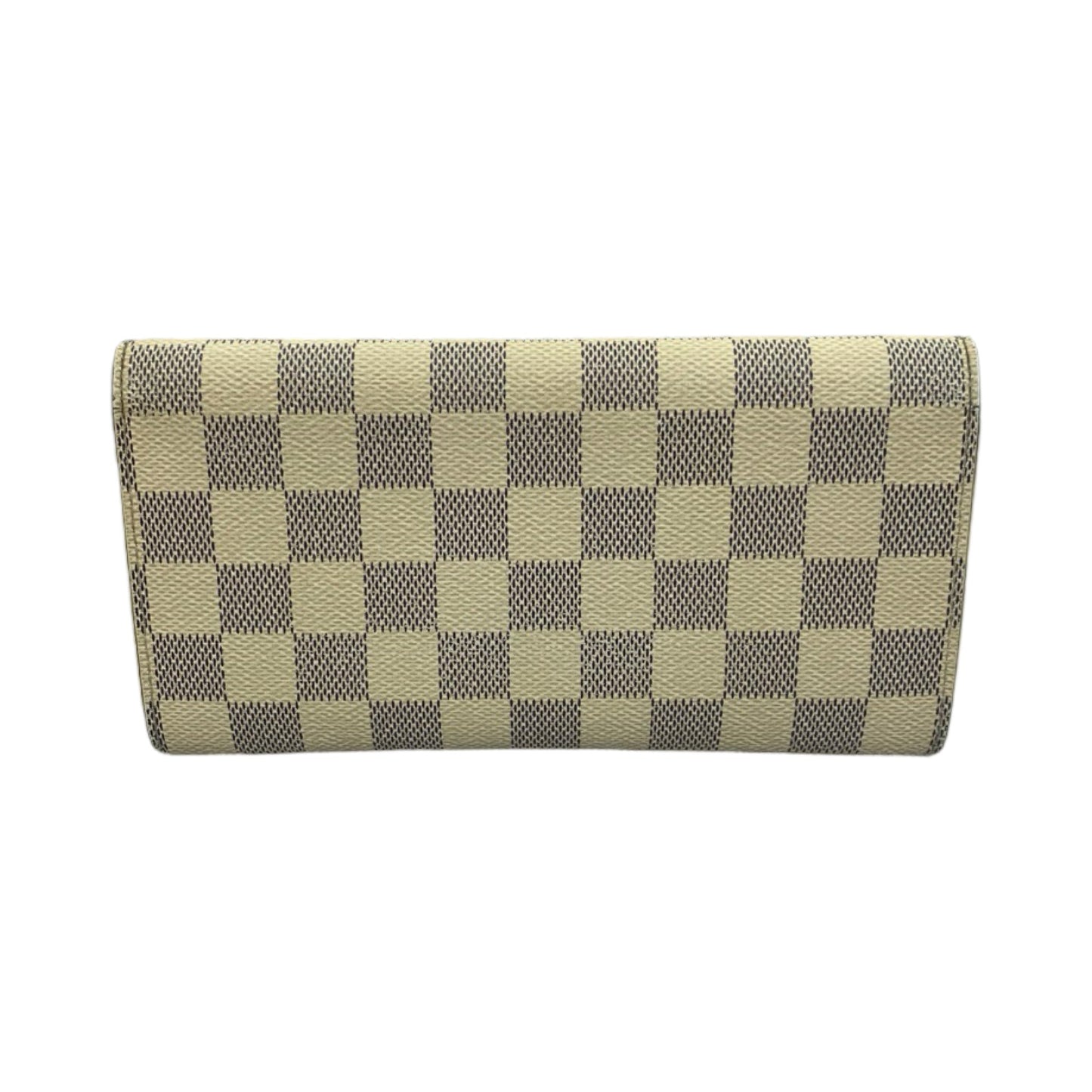 Damier Azur Emilie Wallet By Louis Vuitton in Cream Checkered Pattern