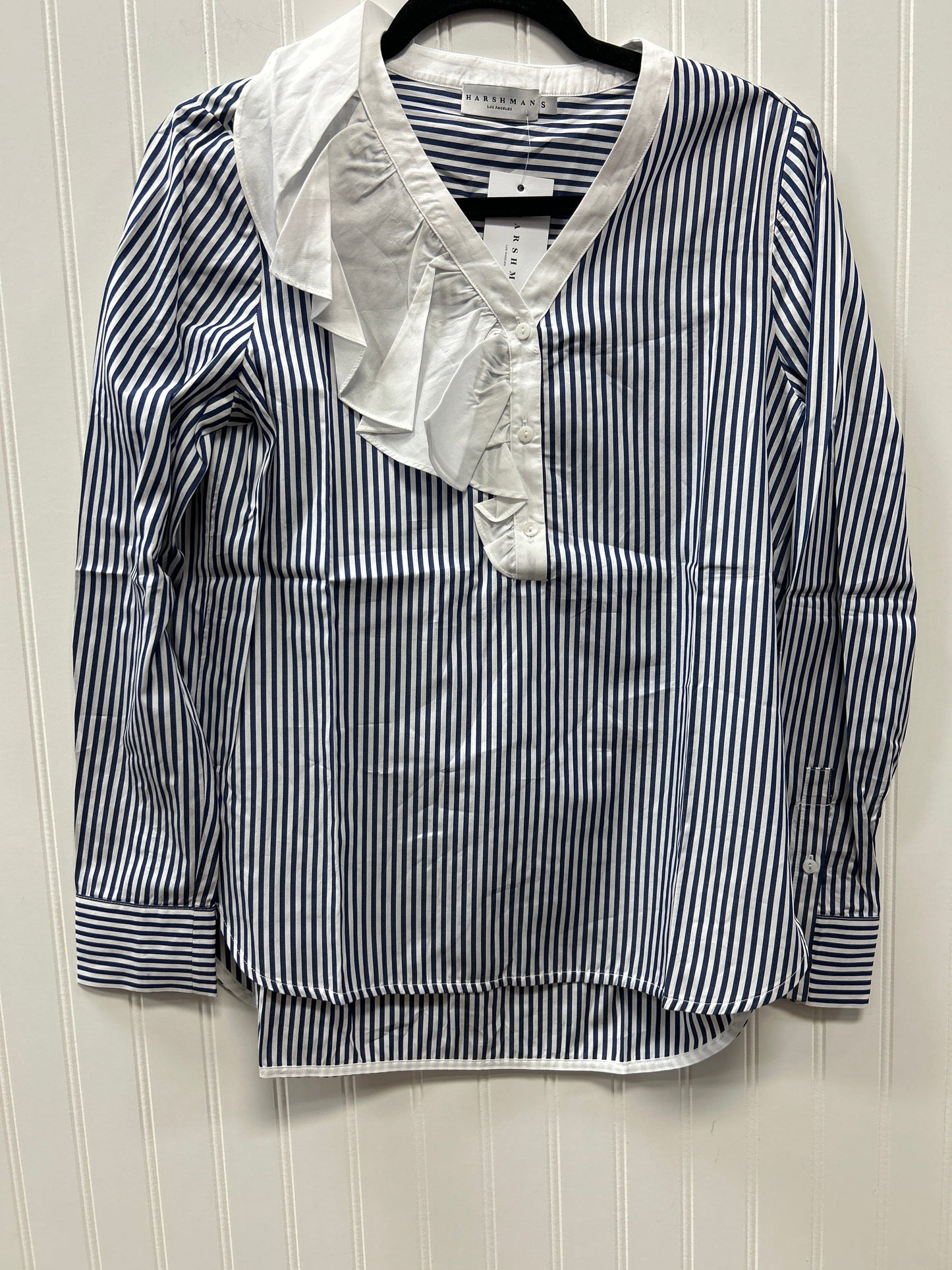 Blouse Ls By Cmc In Blue & White, Size:S NWT