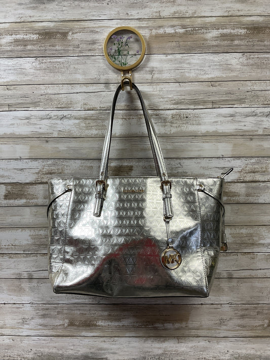 Handbag Designer By Michael Kors In Silver, Size:Large