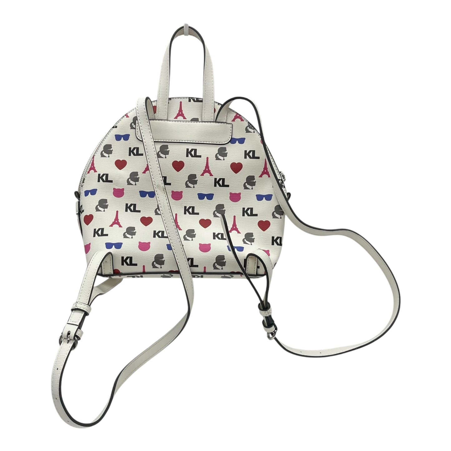 Backpack Designer By Karl Lagerfeld In White, Size:Small