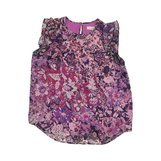 Blouse Ss By Loft In Purple, Size:S