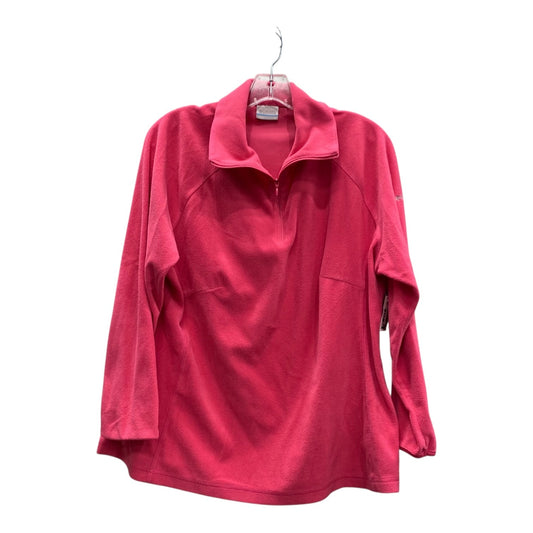Athletic Top Ls Collar By Columbia In Pink, Size:1X