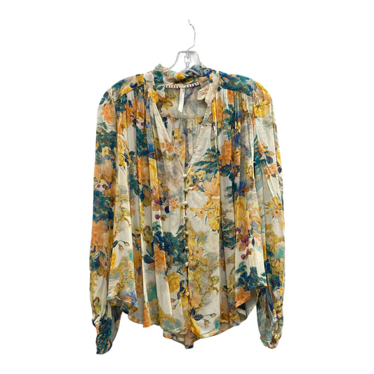 Top Ls By Anthropologie In Blue & Cream, Size:S