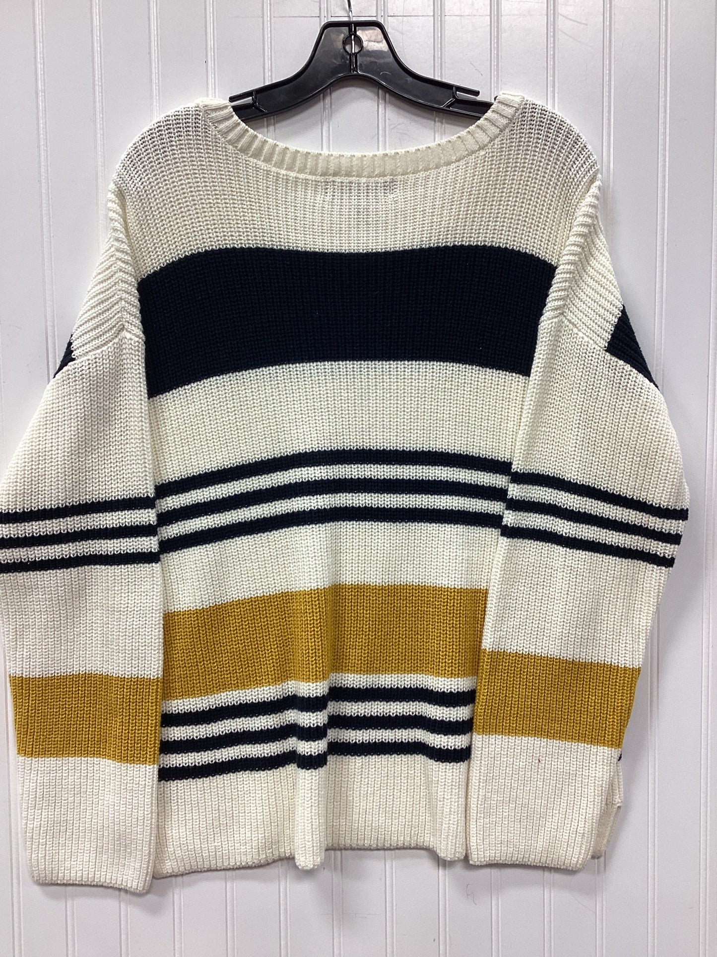 Sweater By Marled In White & Yellow, Size:L