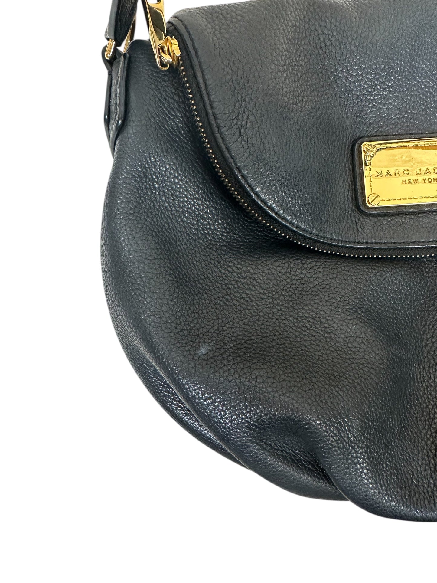 Crossbody Luxury Designer By Marc Jacobs In Black & Gold, Size:Medium