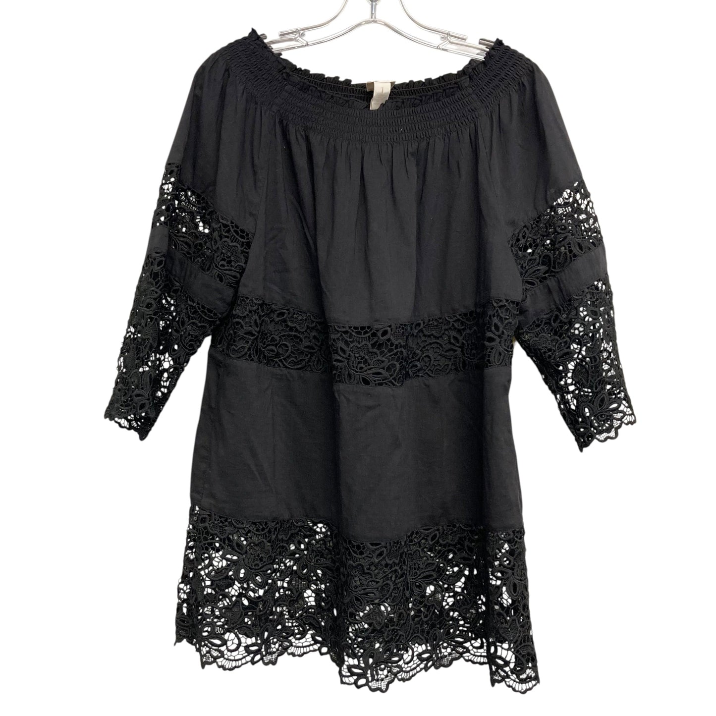 Top 3/4 sleeve By Chicos In Black, Size:M