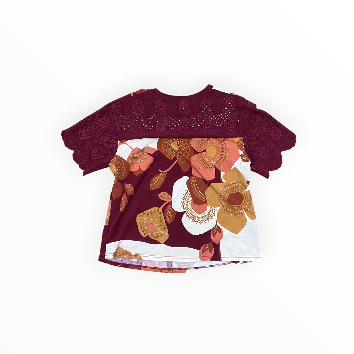 Top Ls By Tiny In Cream & Red, Size:Xs