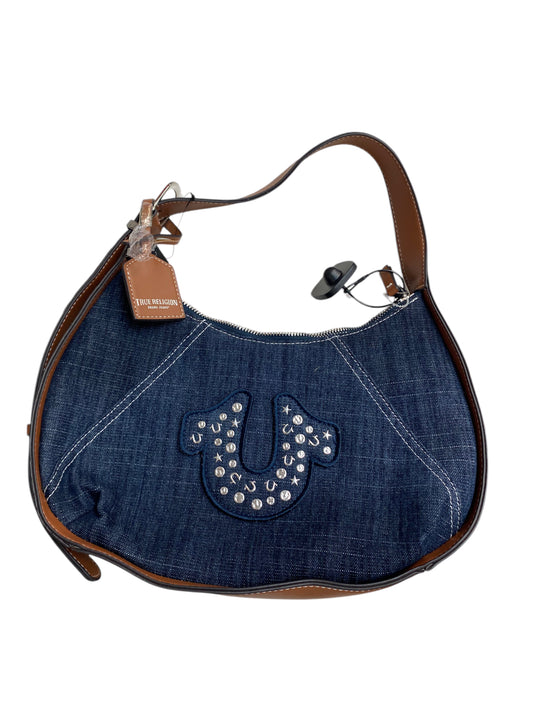 Handbag By True Religion In Blue Denim, Size:Medium