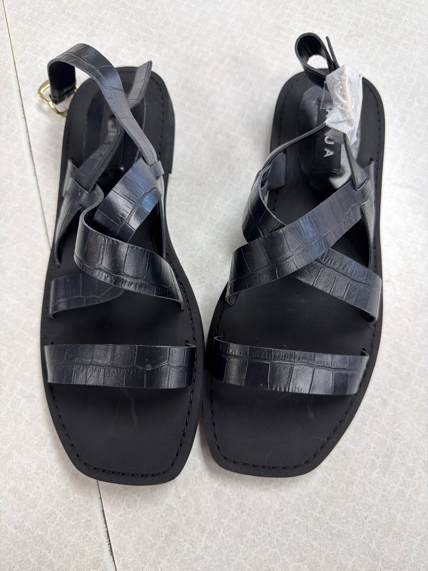 Sandals Flats By Aqua In Black, Size:9.5