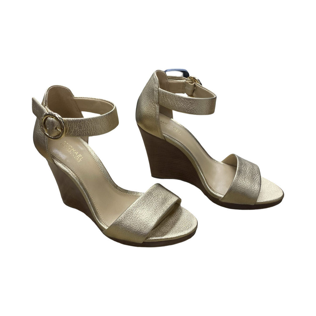 Sandals Heels Wedge By Michael By Michael Kors In Gold, Size:6