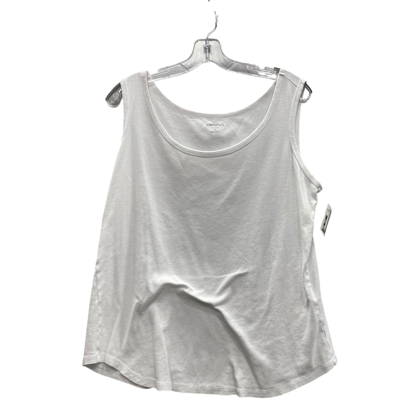 Tank Top By Westport In White, Size:1X