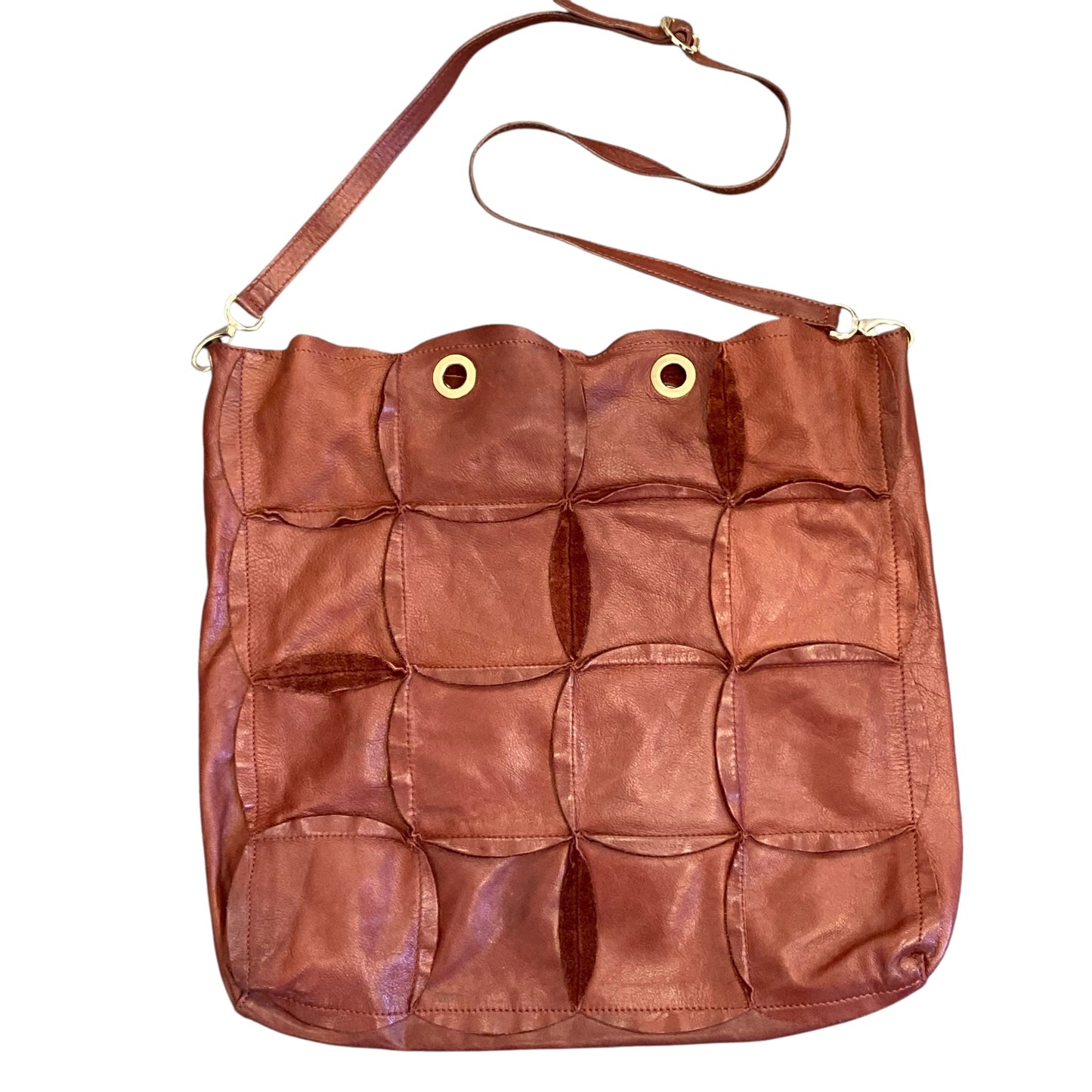 Handbag Leather By Pulicati In Brown, Size:Large
