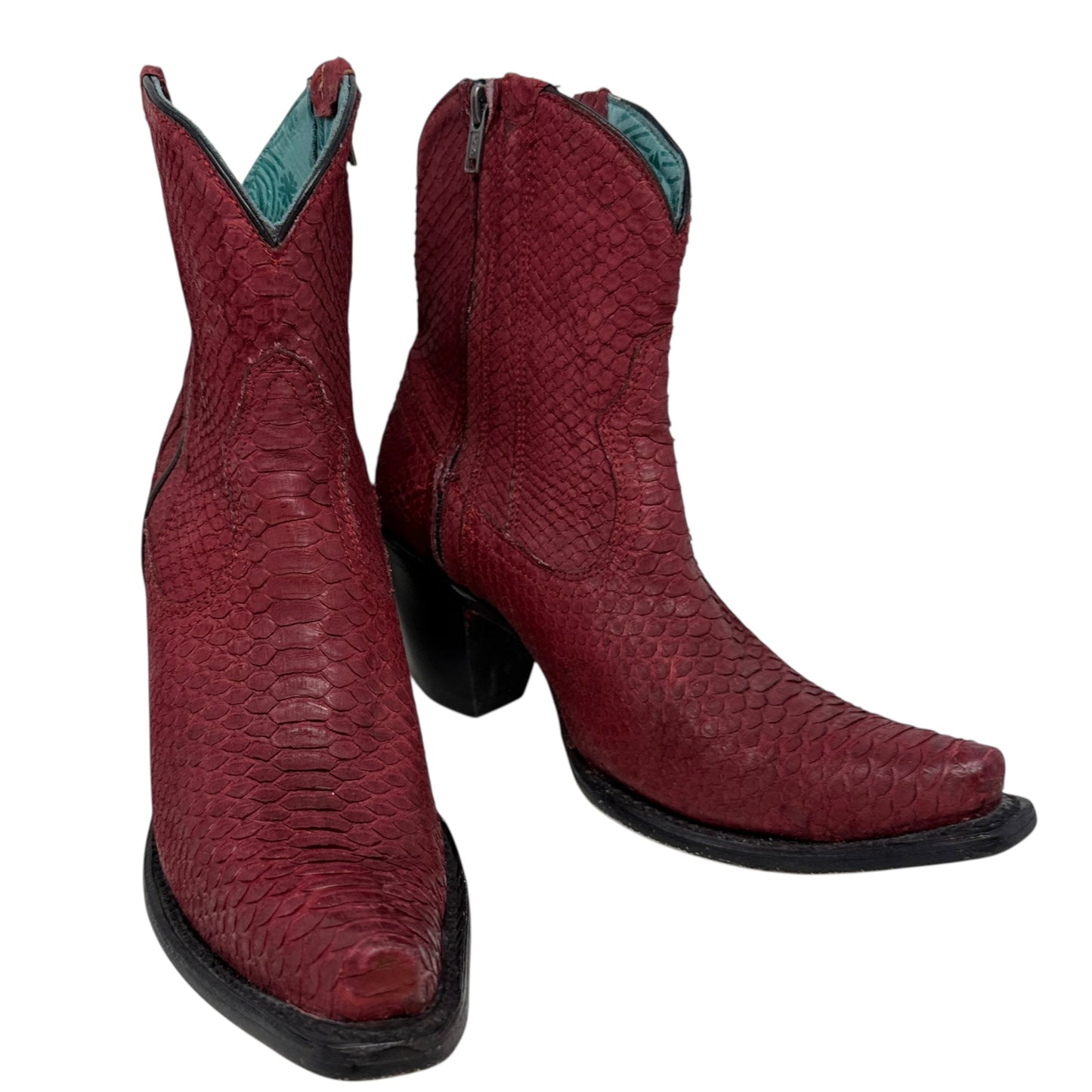 Python Western Short Boots By Corral In Red, Size: 7.5