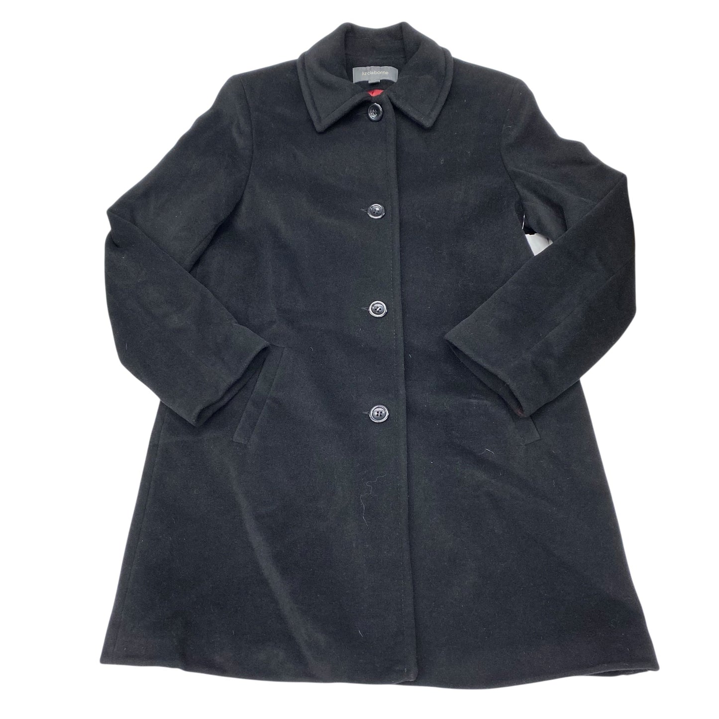 Coat Peacoat By Liz Claiborne In Black, Size:14