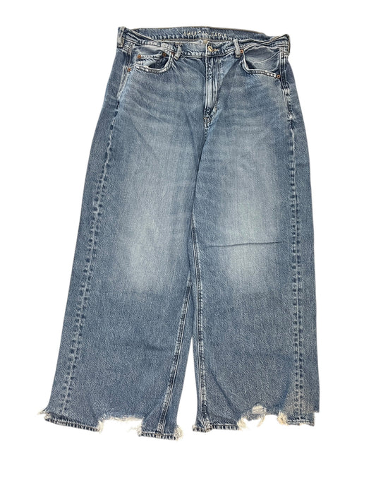 Jeans Wide Leg By American Eagle In Blue Denim, Size:16