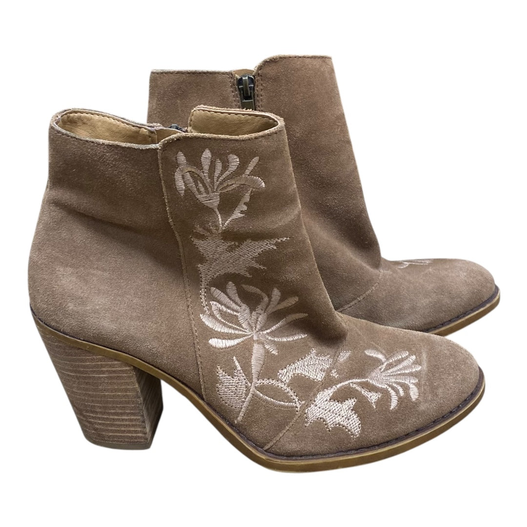 Boots Ankle Heels By Lucky Brand In Brown, Size:9