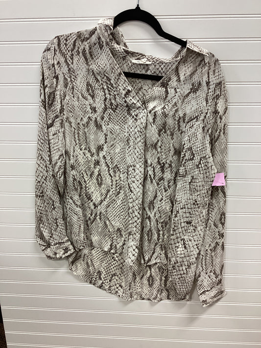 Top Ls By Maurices In Cream & Grey, Size:L