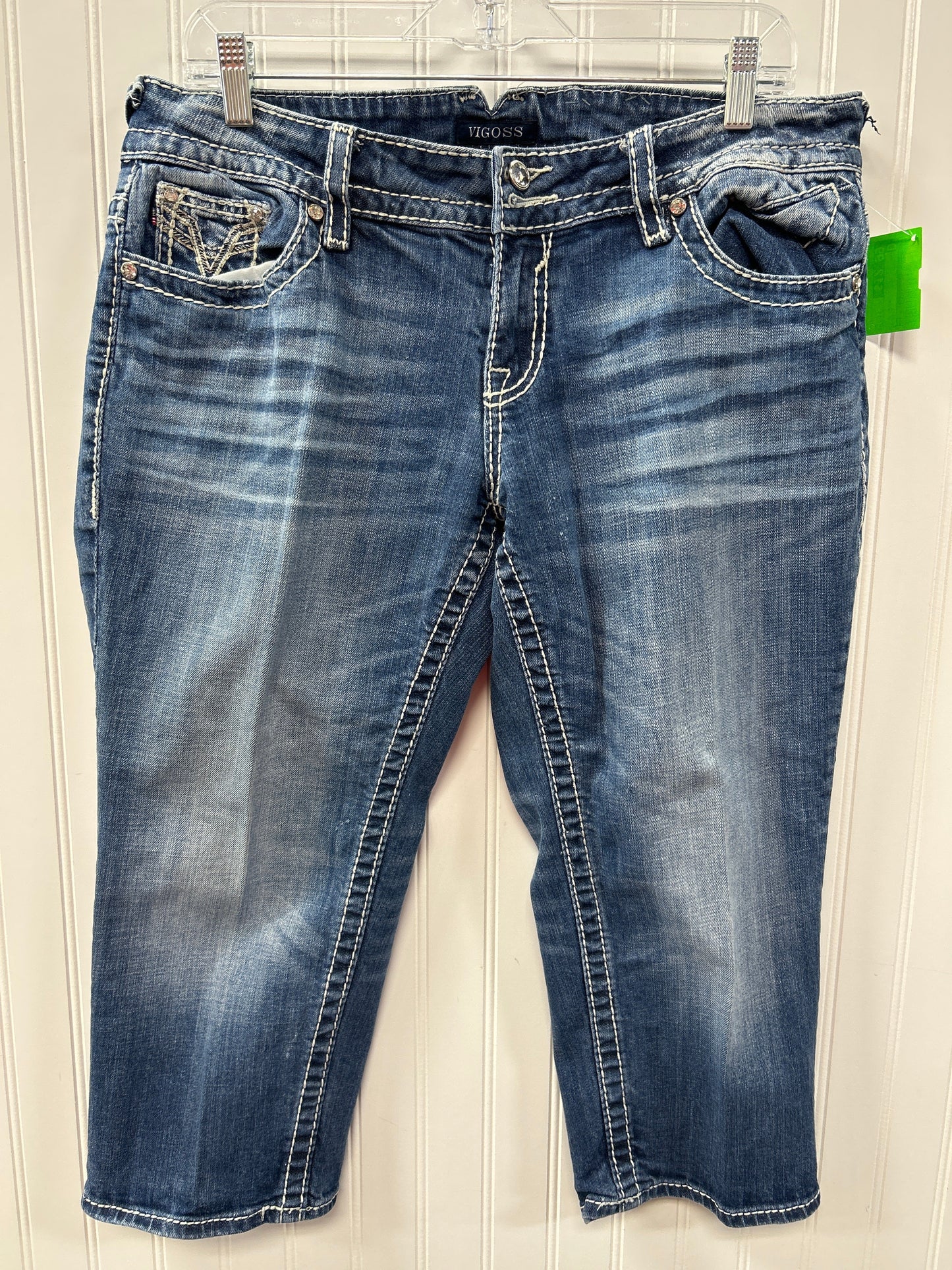 Capris By Vigoss In Blue Denim, Size:14