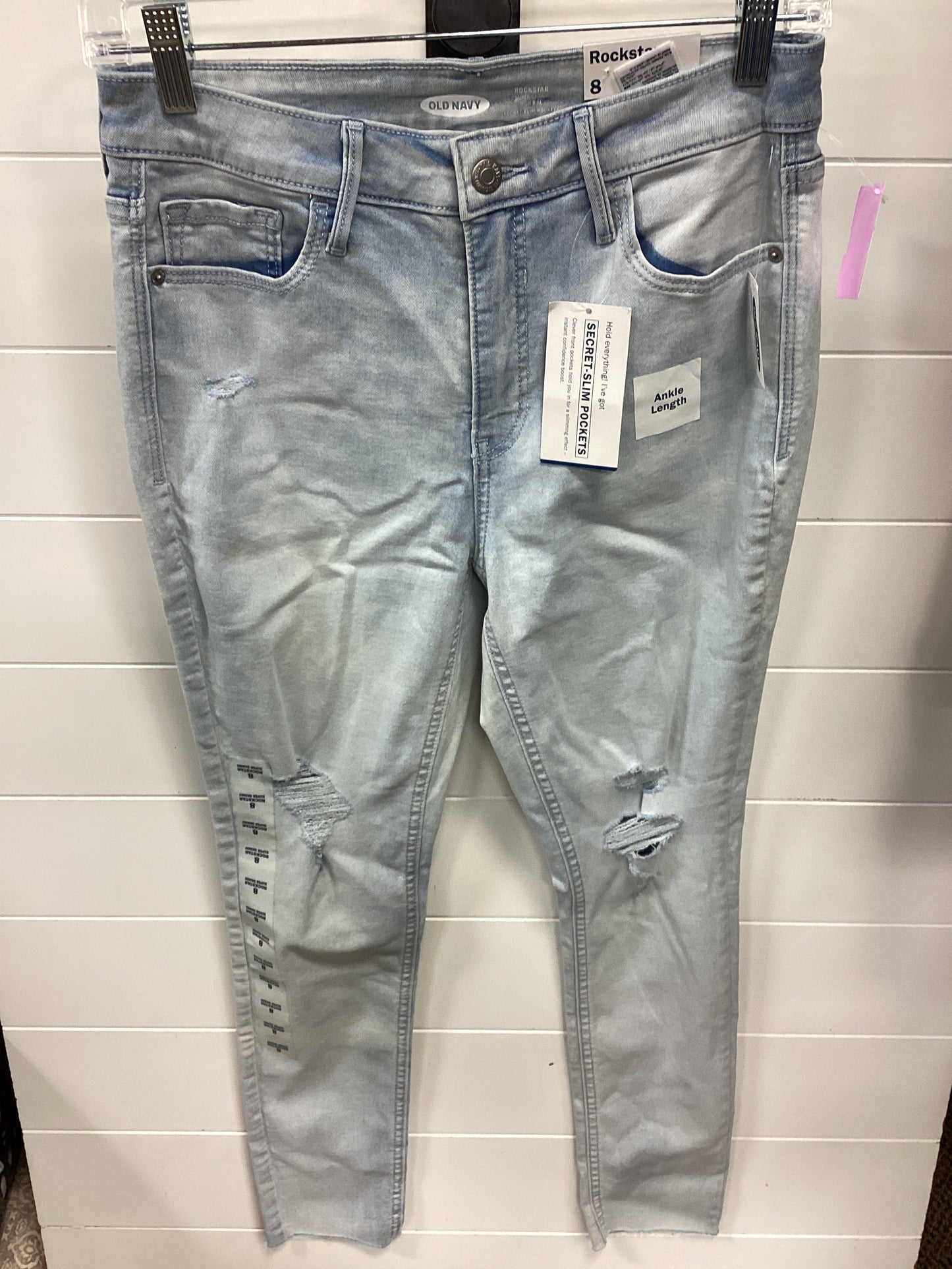 Jeans Skinny By Old Navy In Blue Denim, Size:8