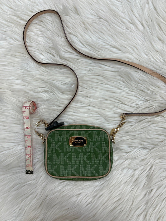 Handbag Designer By Michael Kors In Green & Tan, Size:Small