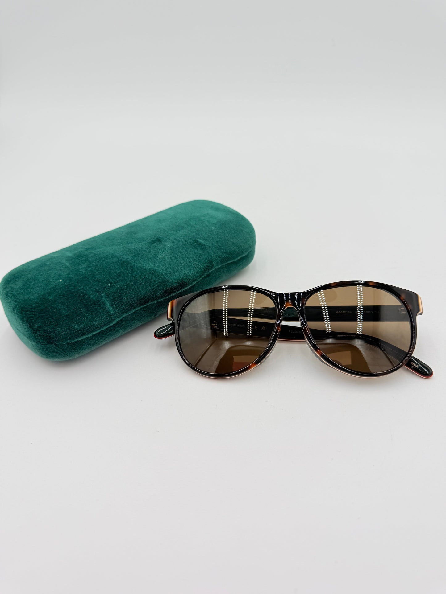 Sunglasses Luxury Designer By Gucci In Brown & Green