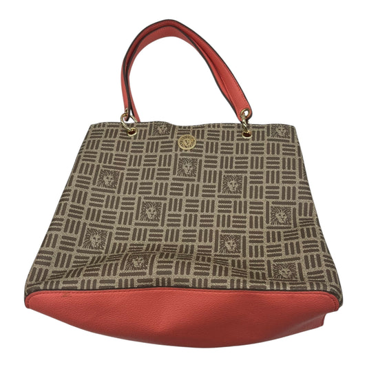 Handbag By Anne Klein In Brown & Orange, Size:Medium