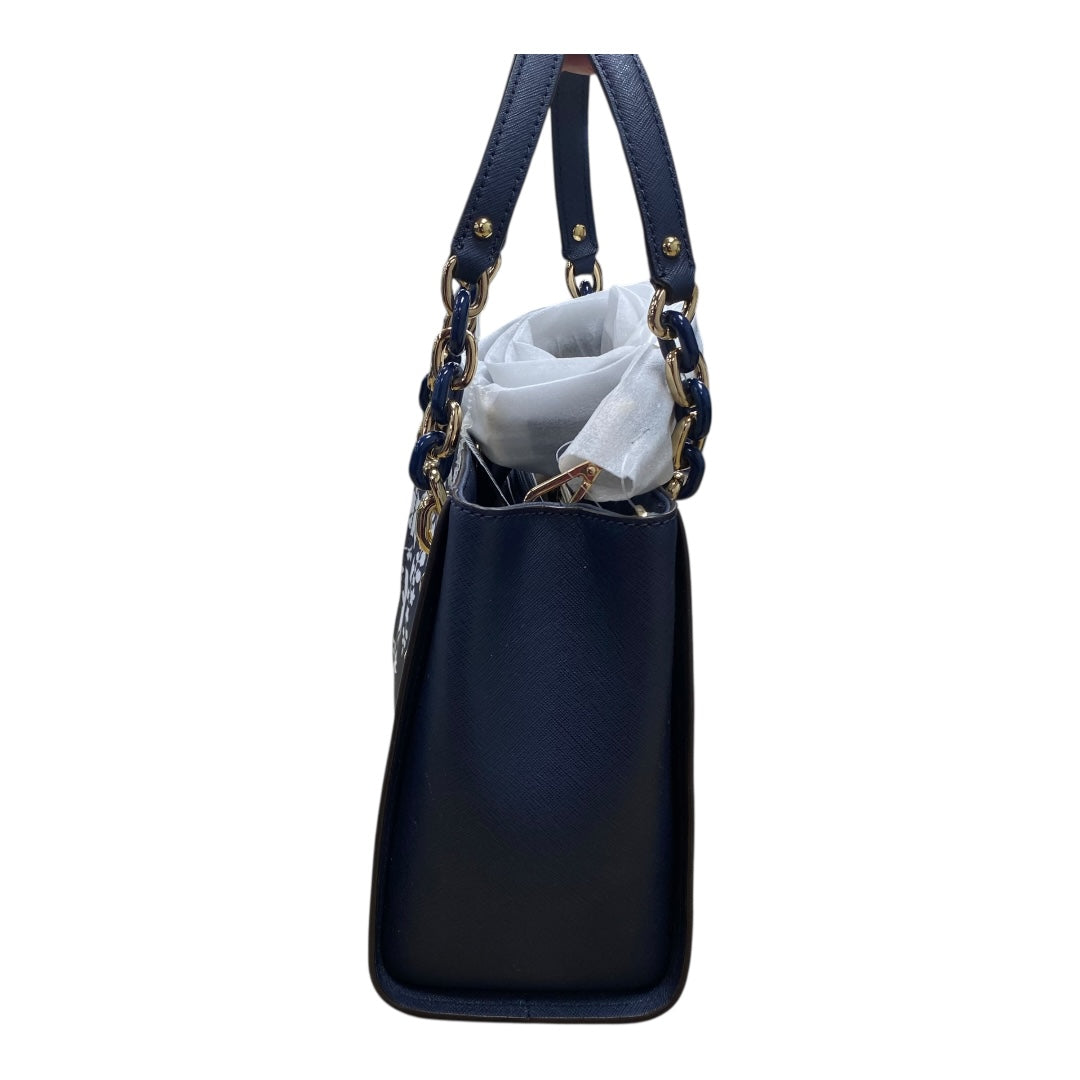 Handbag Designer By Michael Kors In Blue & White, Size:Small