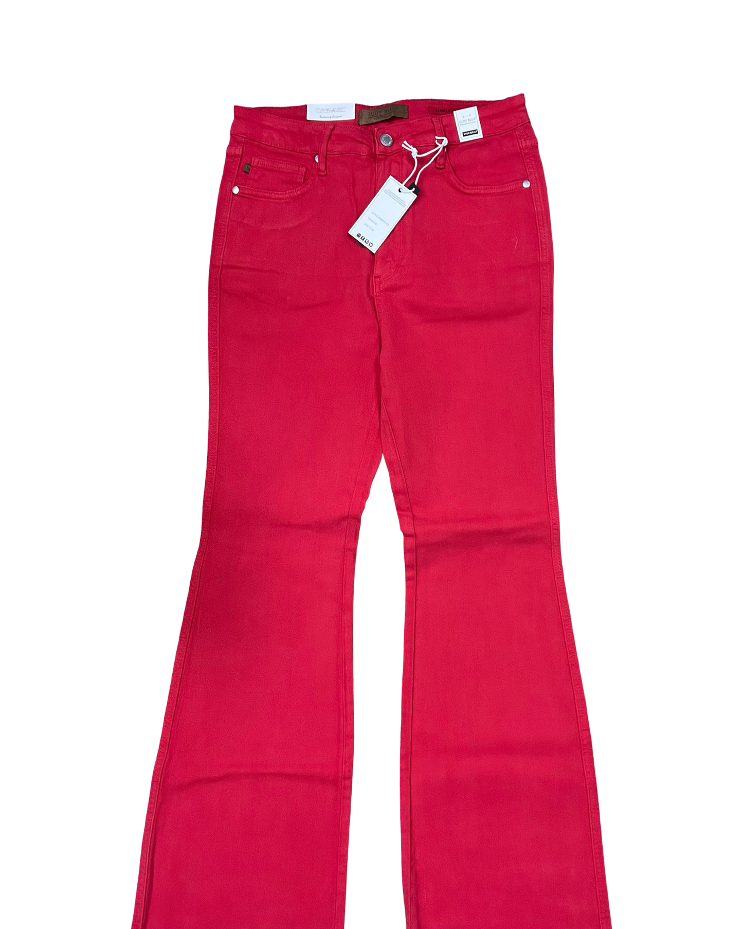Jeans Flared By Judy Blue In Red Denim, Size:10