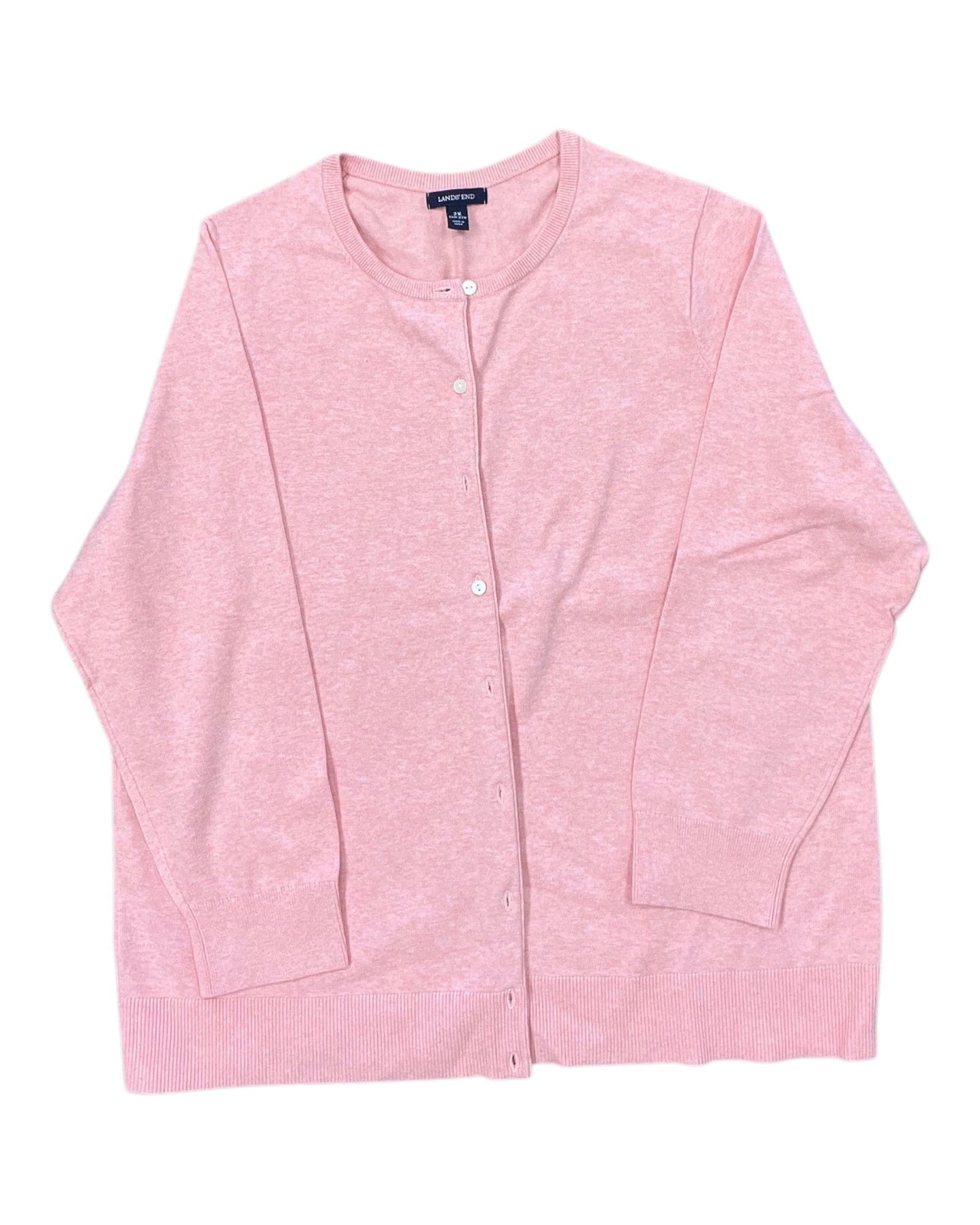 Cardigan By Lands End In Pink, Size:2X
