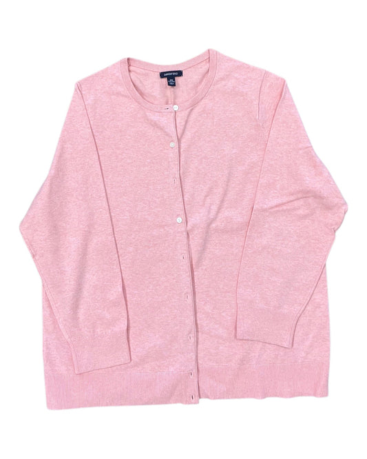 Cardigan By Lands End In Pink, Size:2X