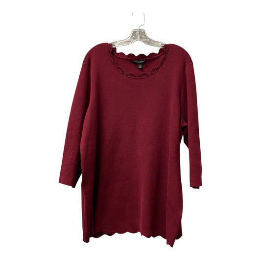 Sweater By Cable And Gauge In Red, Size:3X