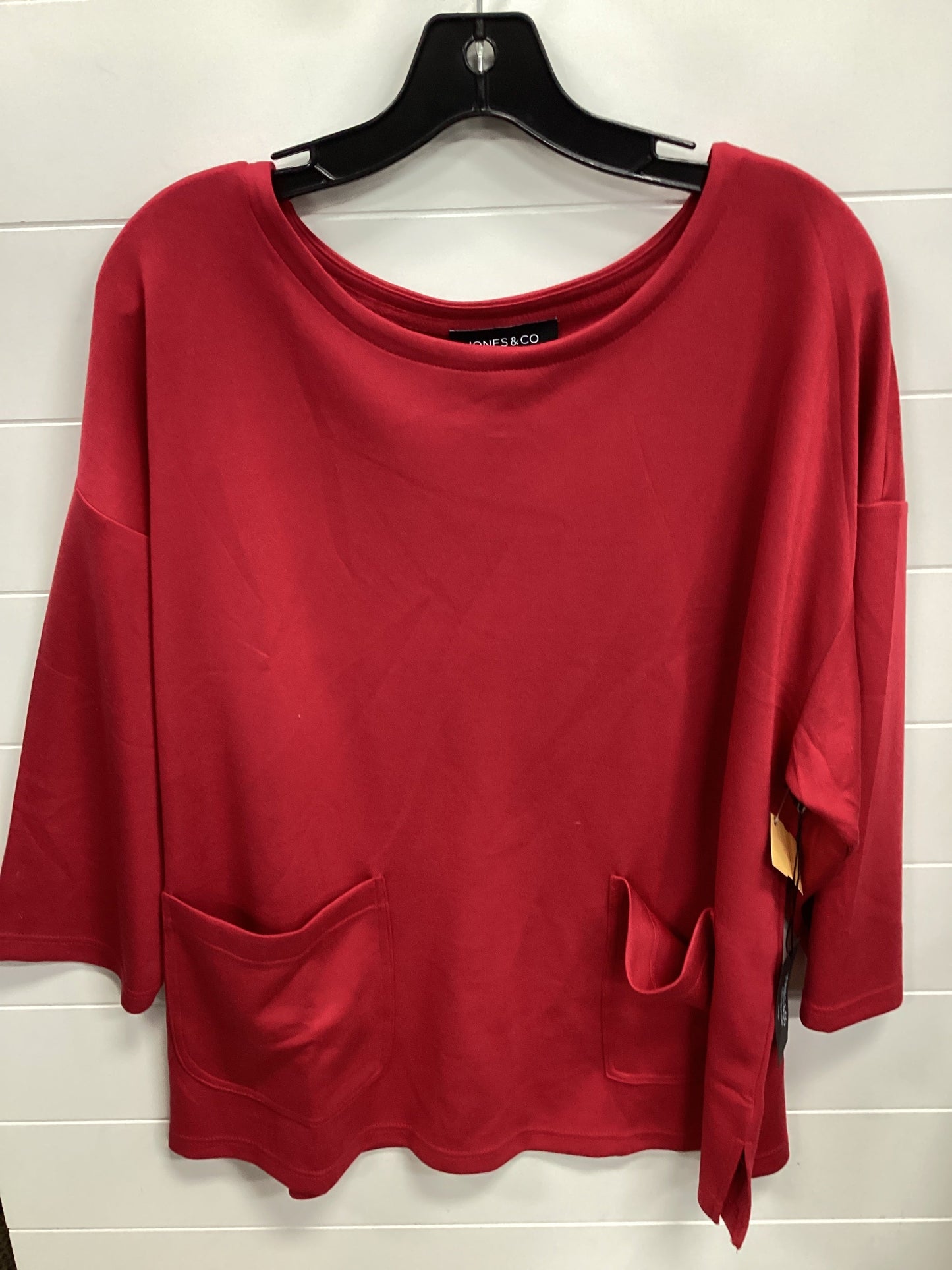 Top Ls By Jones And Co In Red, Size:1X
