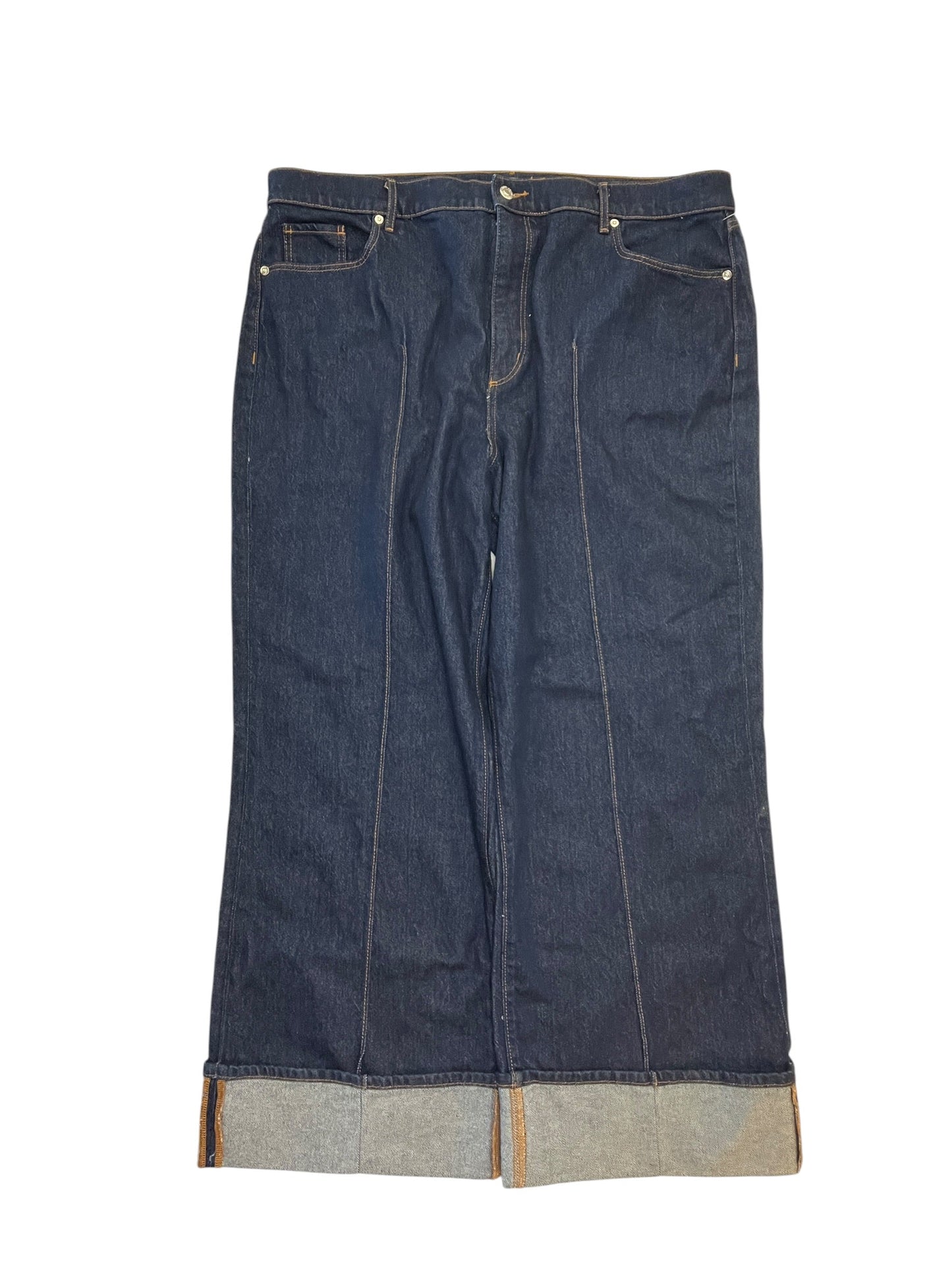 Jeans Cropped By Loft In Blue Denim, Size:18
