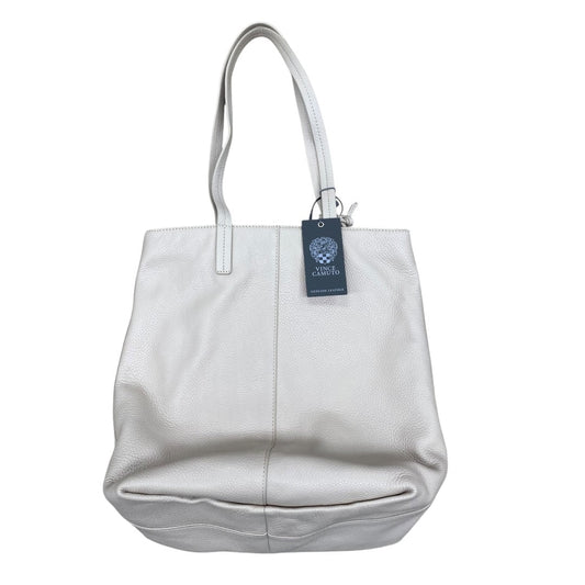 Handbag Leather By Vince Camuto In Beige, Size:Medium