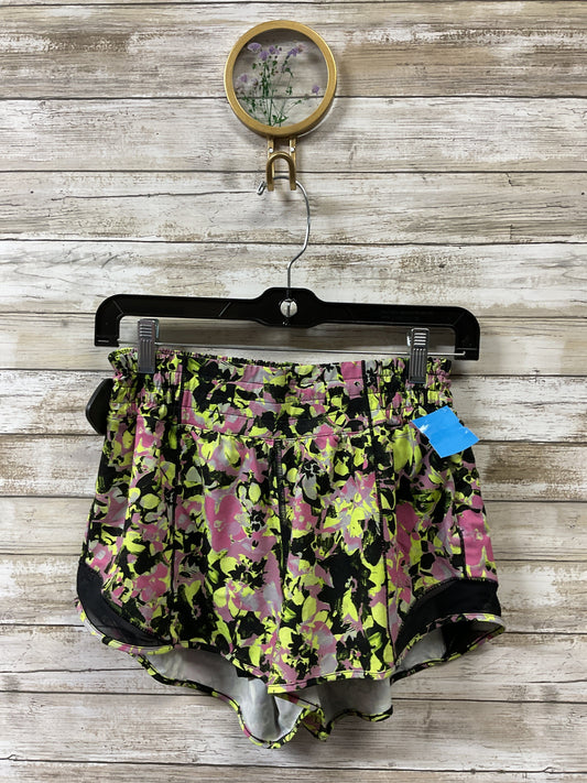 Athletic Shorts By Lululemon In Green & Pink, Size:6