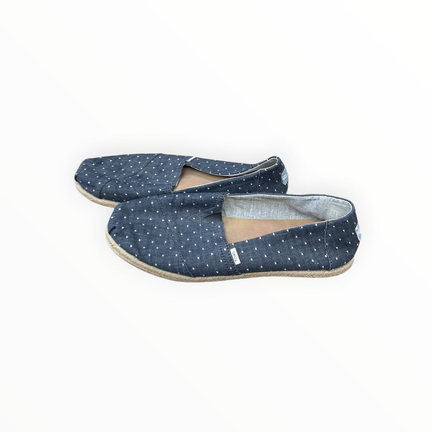 Shoes Flats By Toms In Blue & White, Size:9