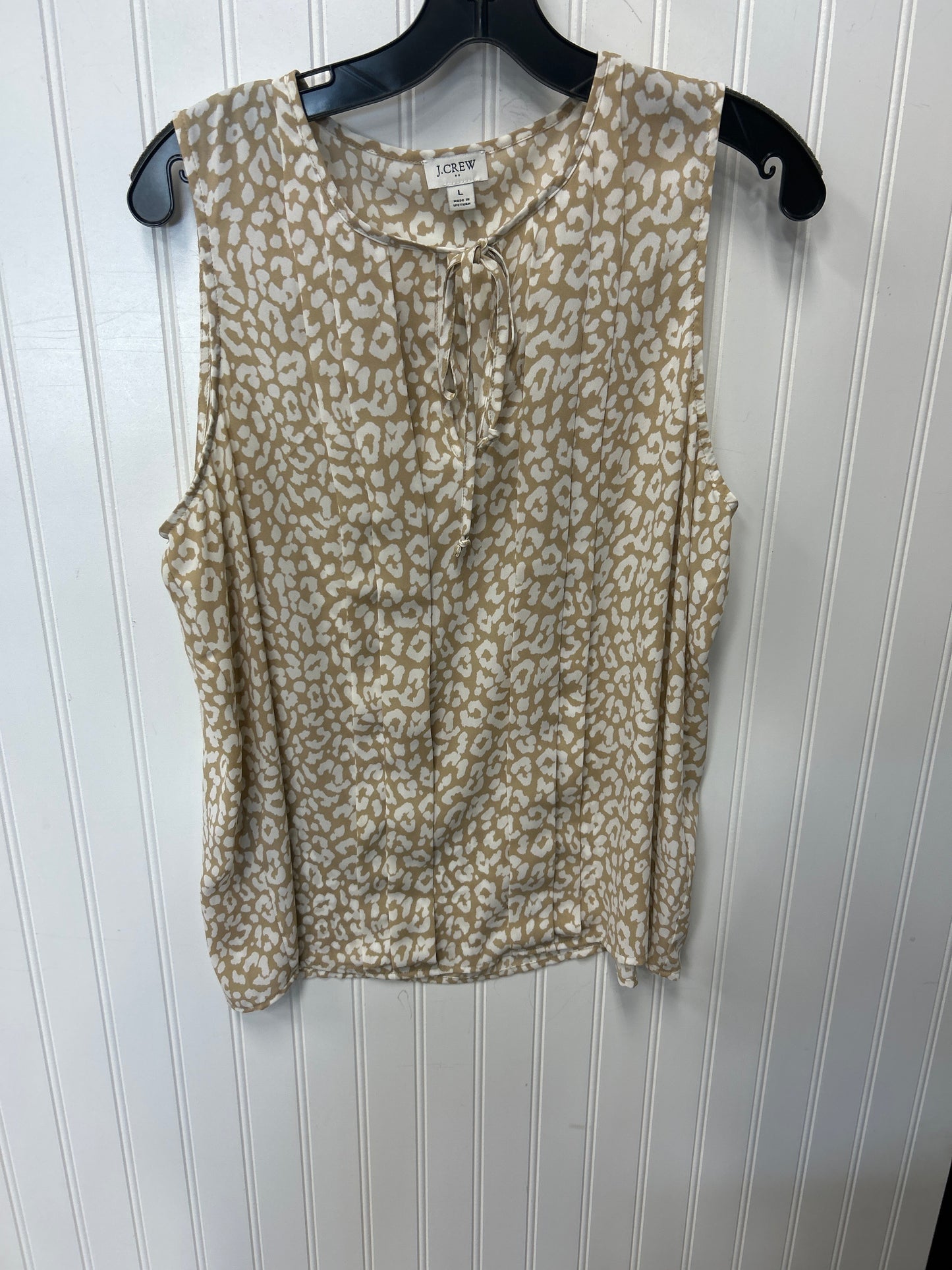 Top Sleeveless By J. Crew In Tan, Size:L