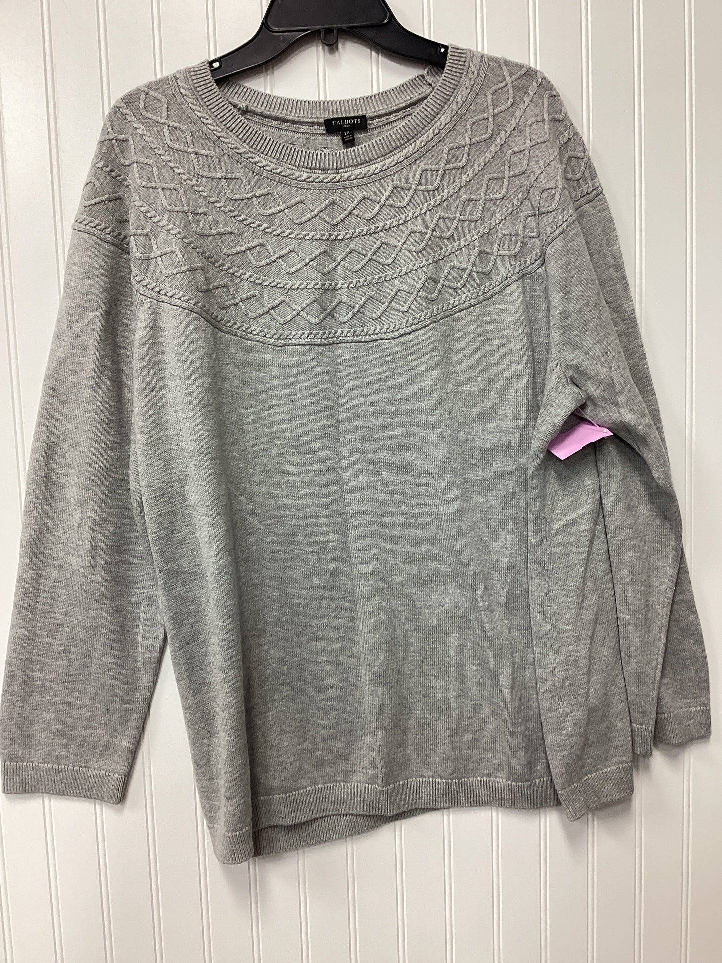 Top Ls By Talbots In Grey, Size:2X