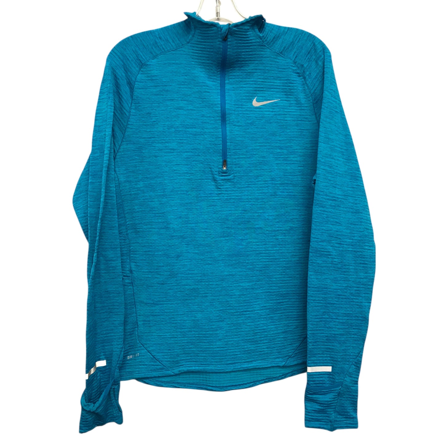 Athletic Top Ls Collar By Nike Apparel In Teal, Size:M