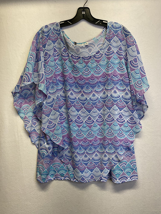 Top Ss By Kim Rogers In Blue & Purple, Size:3X