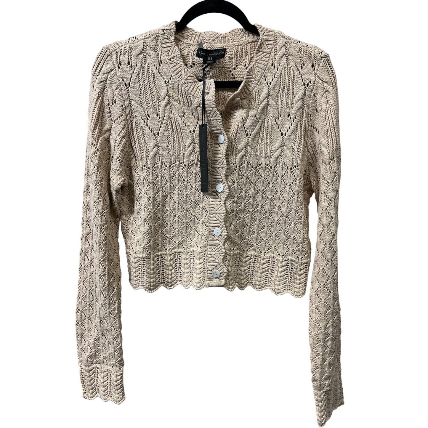 Sweater Cardigan By House Of Harlow In Tan, Size:M