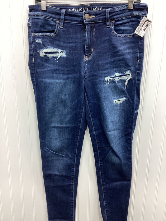 Jeans Skinny By American Eagle In Blue Denim, Size:10