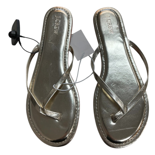 Sandals Flip Flops By J. Crew In Gold, Size:10